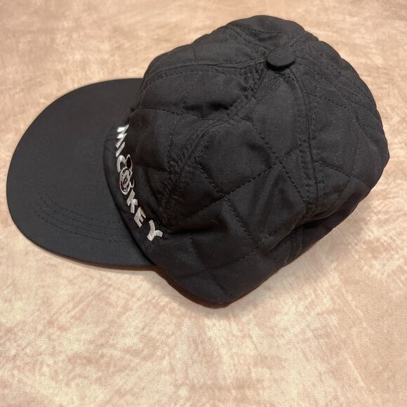Vintage 90s Mickey & Co Quilted Baseball Cap Disney Embroidery Black Fresh Caps - Picture 6 of 9